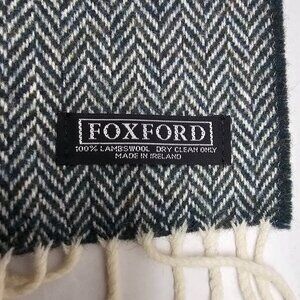 100% Lambswool Wool Unisex Men Women Herringbone FOXFORD Scarf Made in Ireland